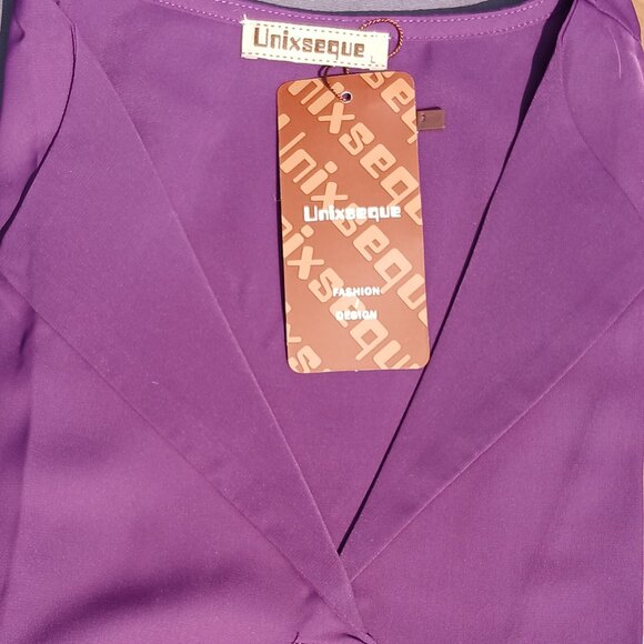 Deep Violet Purple Pullover Tank Top Blouse Shirt - Picture 5 of 7